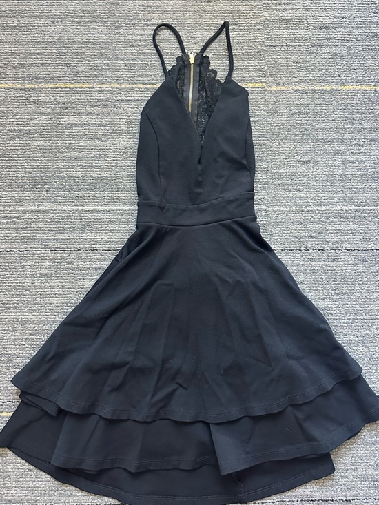 Windsor Dresses & Skirts - Windsor Black Strapless Fit & Flare Dress with Lace Back